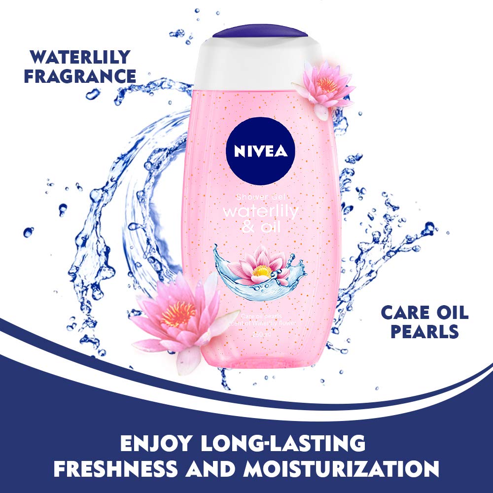 Nivea Shower Gel - Waterlily And Oil Shower Gel - Pack of 3 - 250 ml