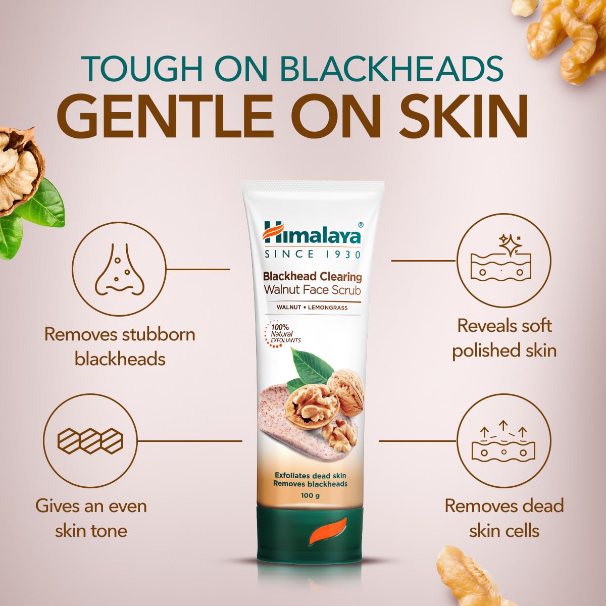 Himalaya Herbals Gentle Exfoliating Walnut Scrub - 50 gm