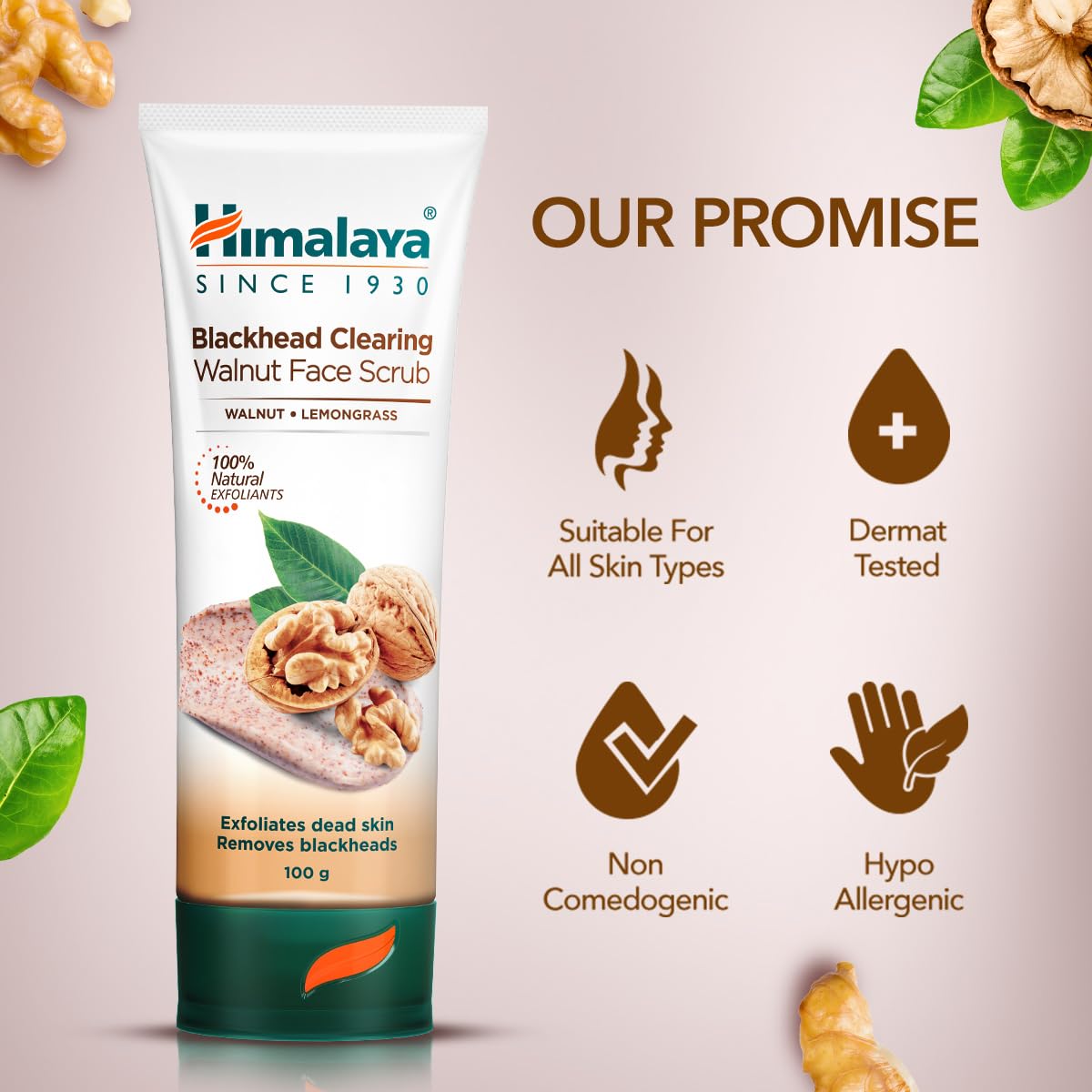 Himalaya Herbals Gentle Exfoliating Walnut Scrub - 50 gm