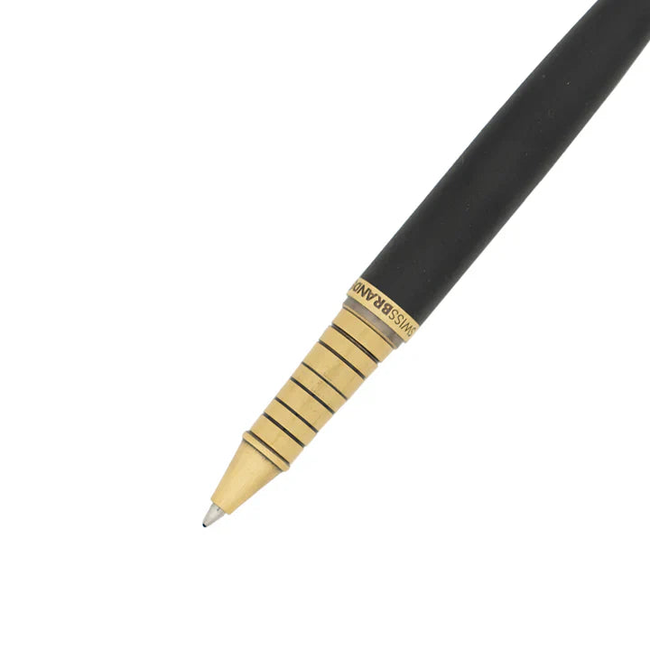 SWISSBRAND Opulent 2525 Matte black gold Rollerball Pen with gold trim