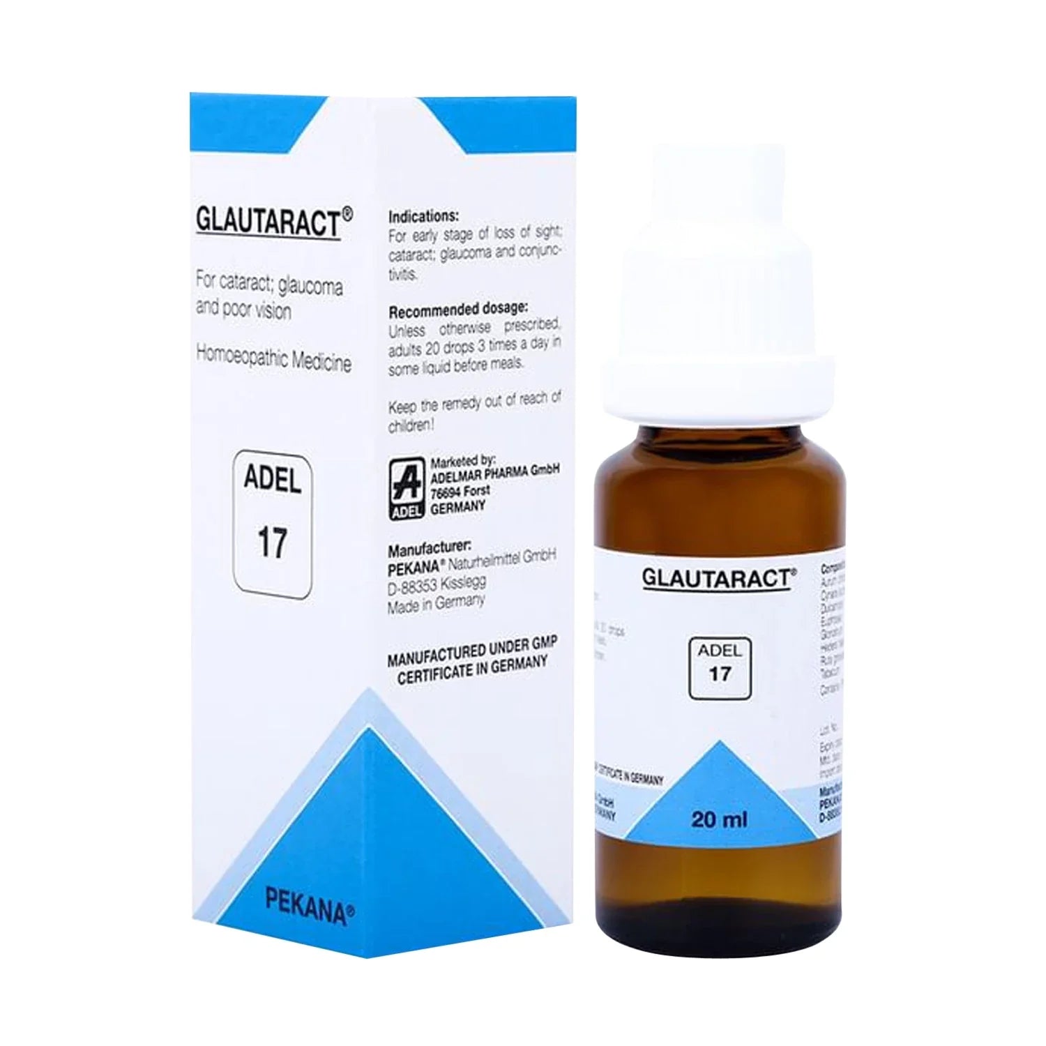 ADEL 17 Homoeopathic Glautaract Drop 20ml for blood pressure Conjunctivitis