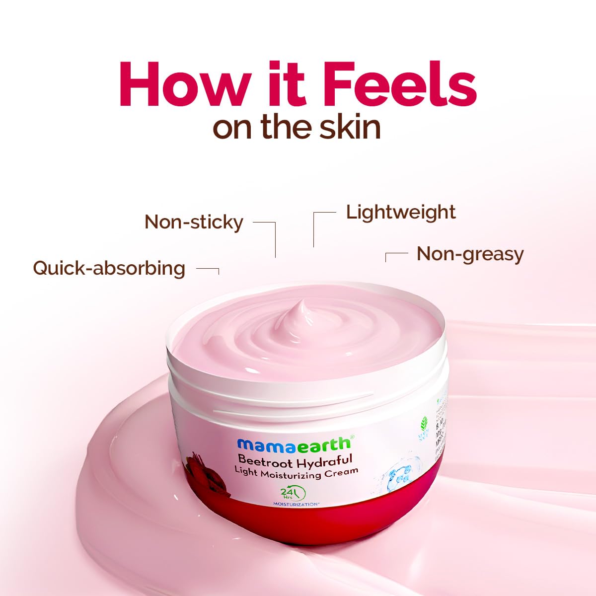 Mamaearth Beetroot Hydraful Light Moisturizing Cream with Beetroot & Hyaluronic Acid For Hydrated Pink Glow - 200 gm