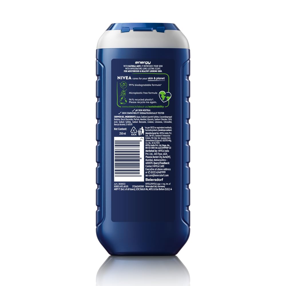 Nivea Men Energy Shower Gel With Mint Extracts - 250 ml