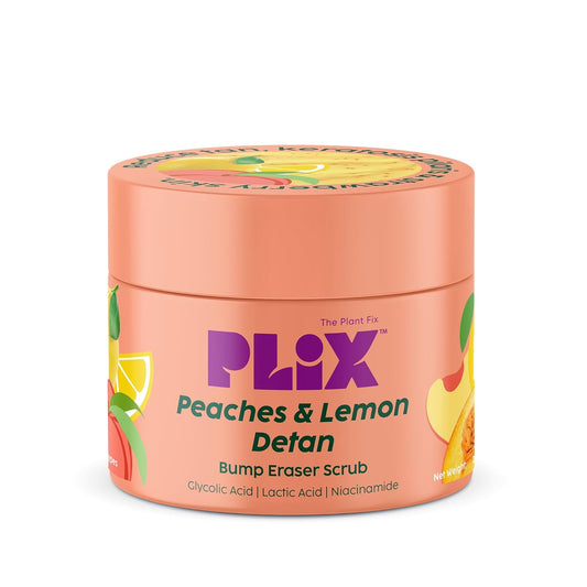 PLIX The Plant Fix Peaches & Lemon Detan Bump Eraser Scrub - Removes Tan & Restores Skin’s Moisture, Reduces Dark Spots - 200 gm
