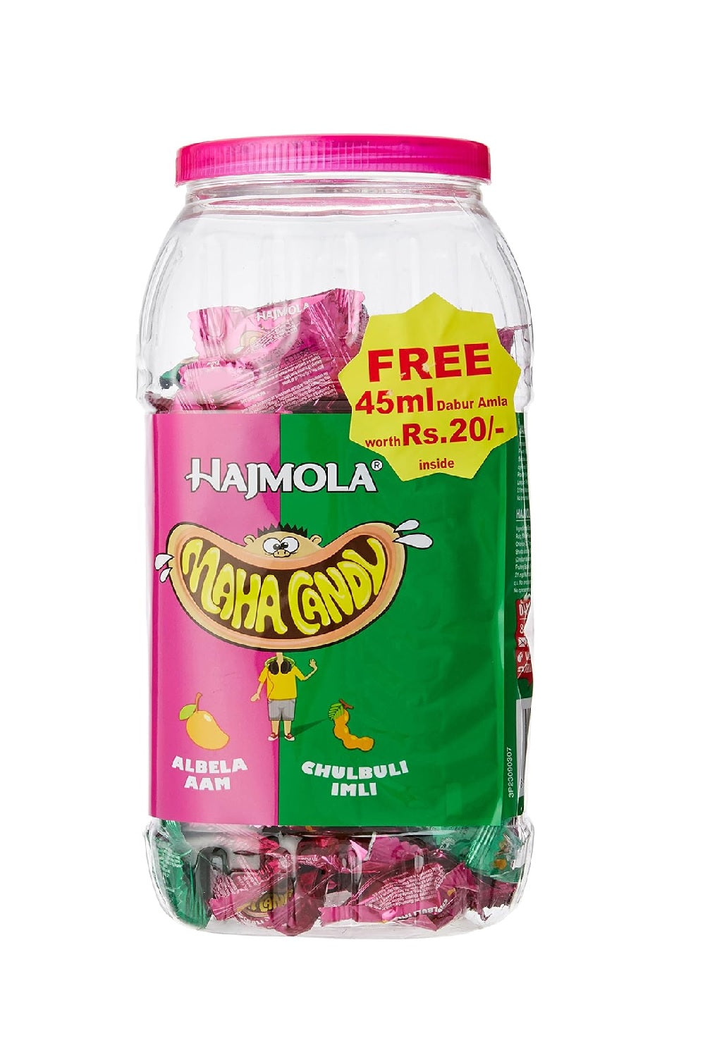 Hajmola Maha Candy Jar, Aam and Imli, 455g (130 Pieces) Inside the Jar