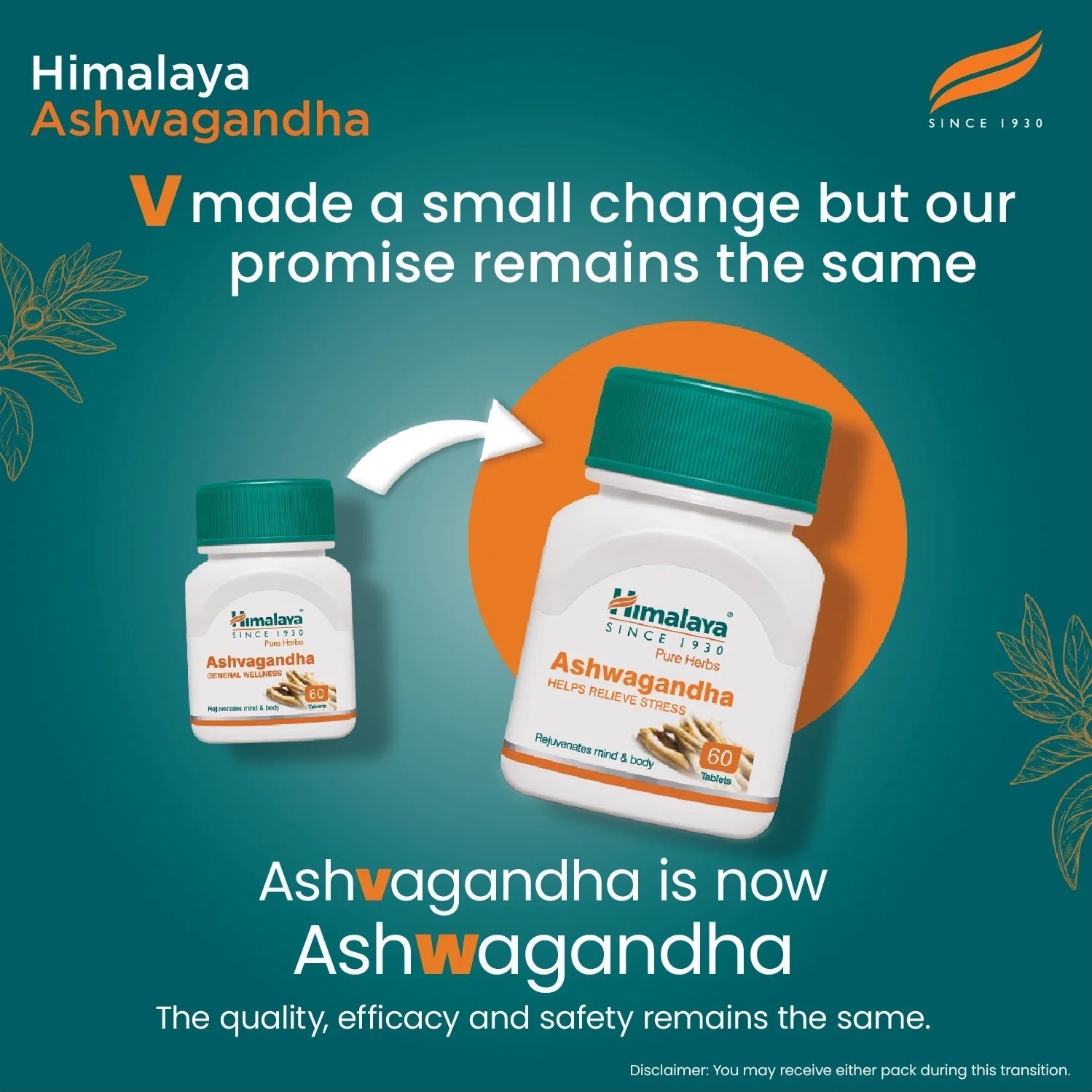 Himalaya Ashvagandha Tablets - General Wellness - 60 tabs - Pack of 1