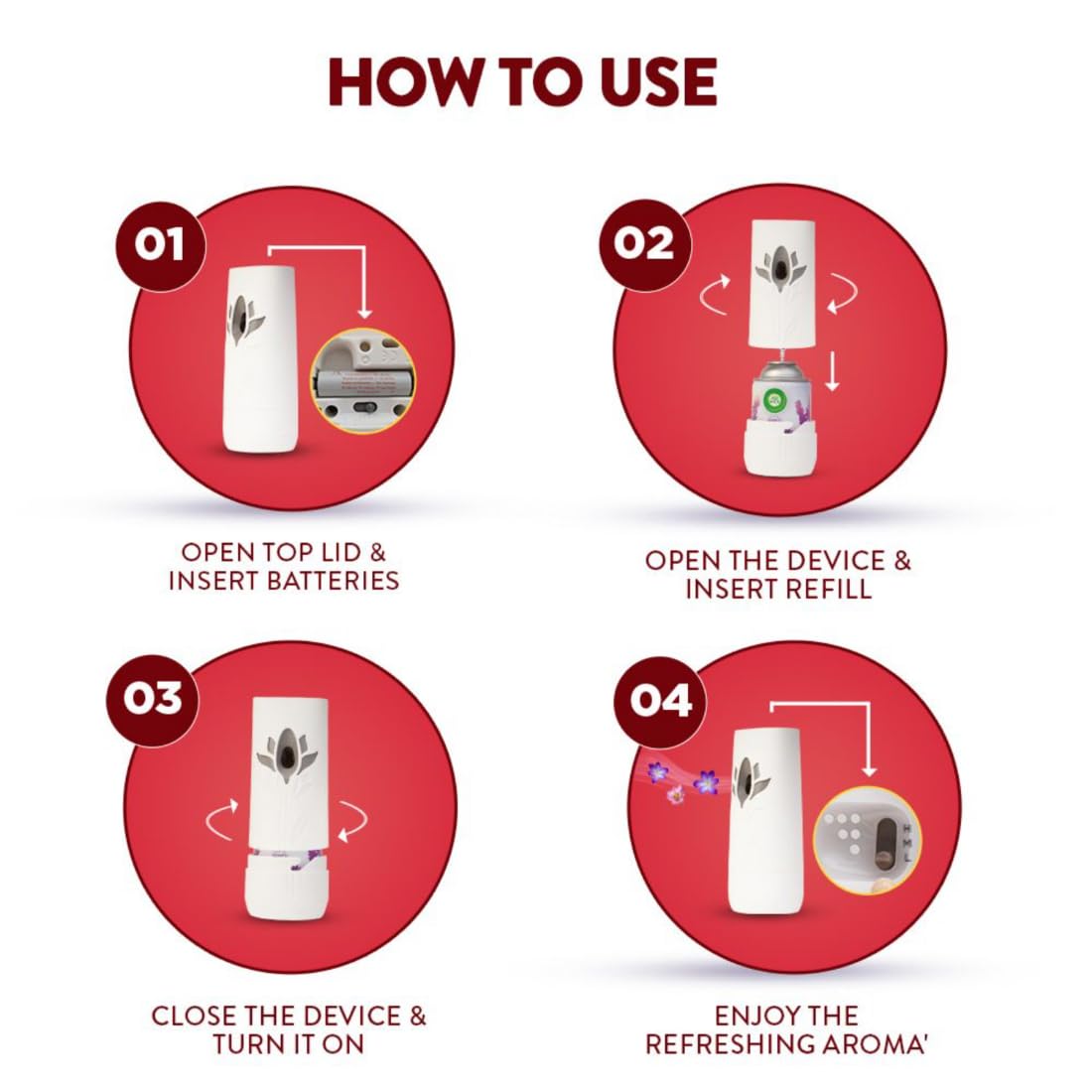 Air Wick 250 ml - Rose & Saffron, Freshmatic Automatic Air Freshener Refill