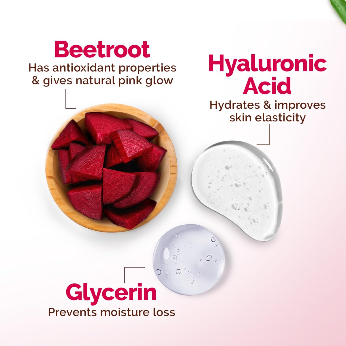 Mamaearth Beetroot Hydraful Light Moisturizing Cream with Beetroot & Hyaluronic Acid For Hydrated Pink Glow - 200 gm