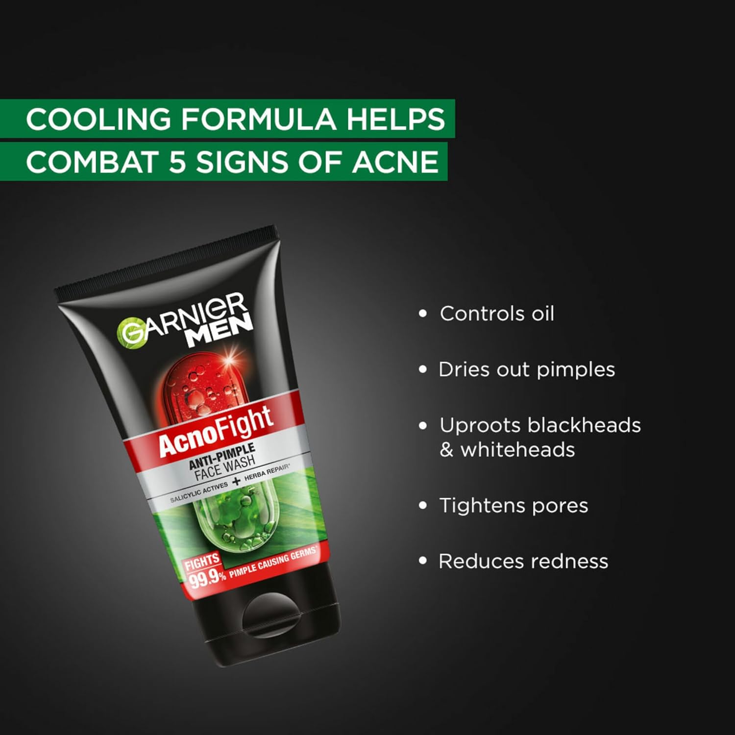 Garnier Men Acno Fight 6-in-1 Anti-Pimple Face wash - 100 ml