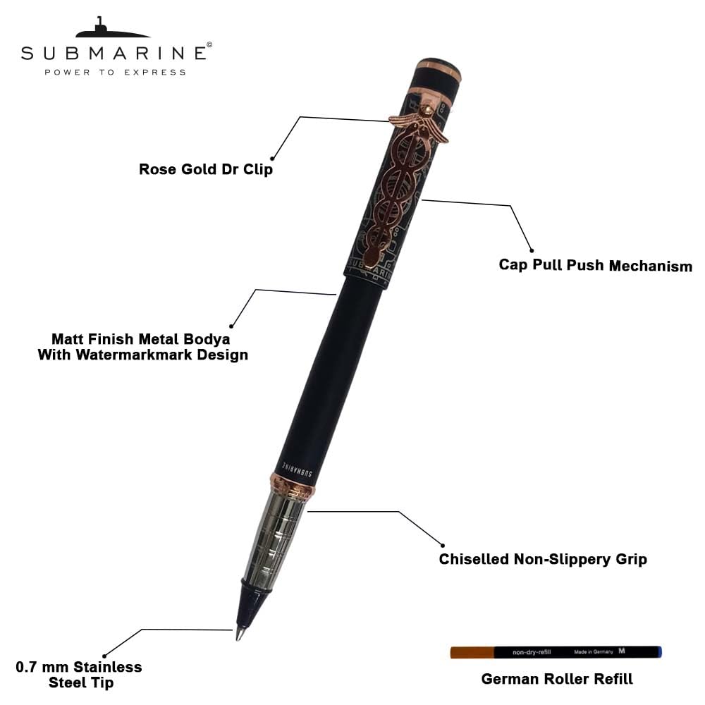 Submarine 1021 Doctor Clip Premium Ball Pen & Roller Pen Combo
