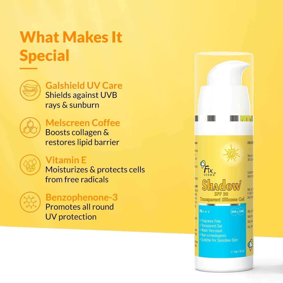 Fixderma Shadow SPF30 Transparent Silicone Gel - 30 gm