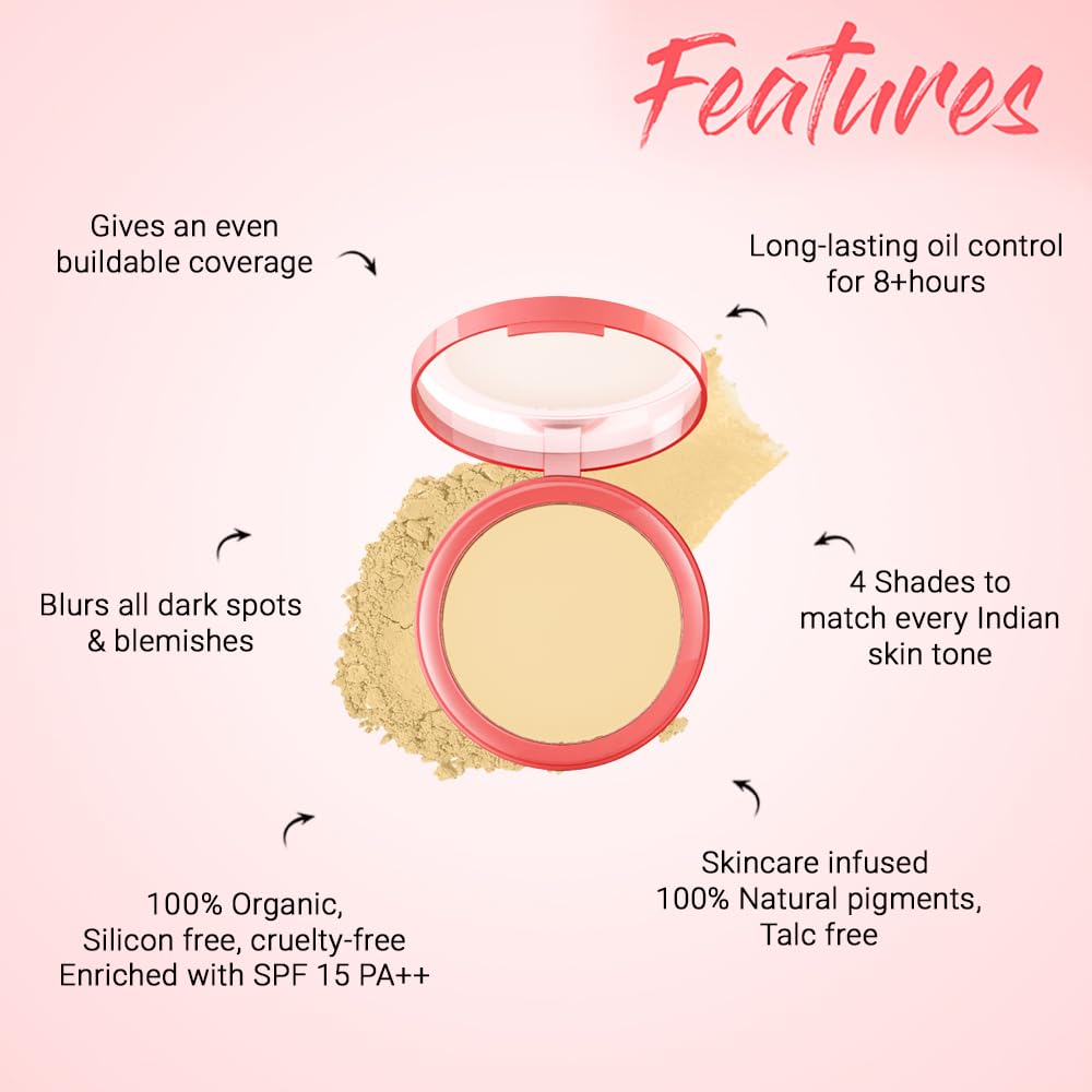 Biotique Natural Makeup Pressed Magicompact Powder - Seashell - 8 gm