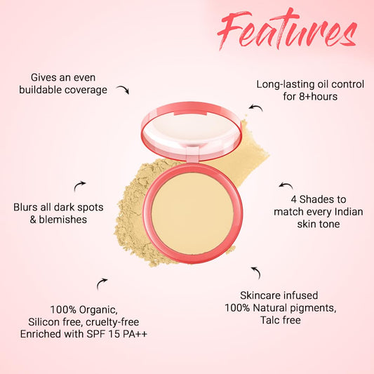 Biotique Natural Makeup Pressed Magicompact Powder - Seashell - 8 gm