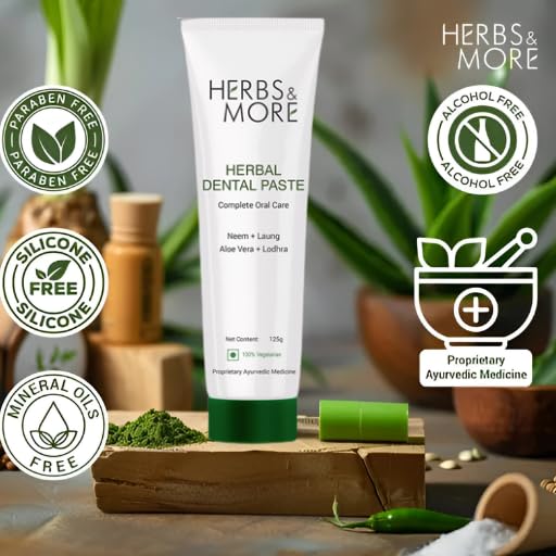 HERBS & MORE DENTAL PASTE Complete Oral Care | Neem + Laung + Alo Vera + Lodhra Toothpaste Toothpaste (125 g, Pack of 2)