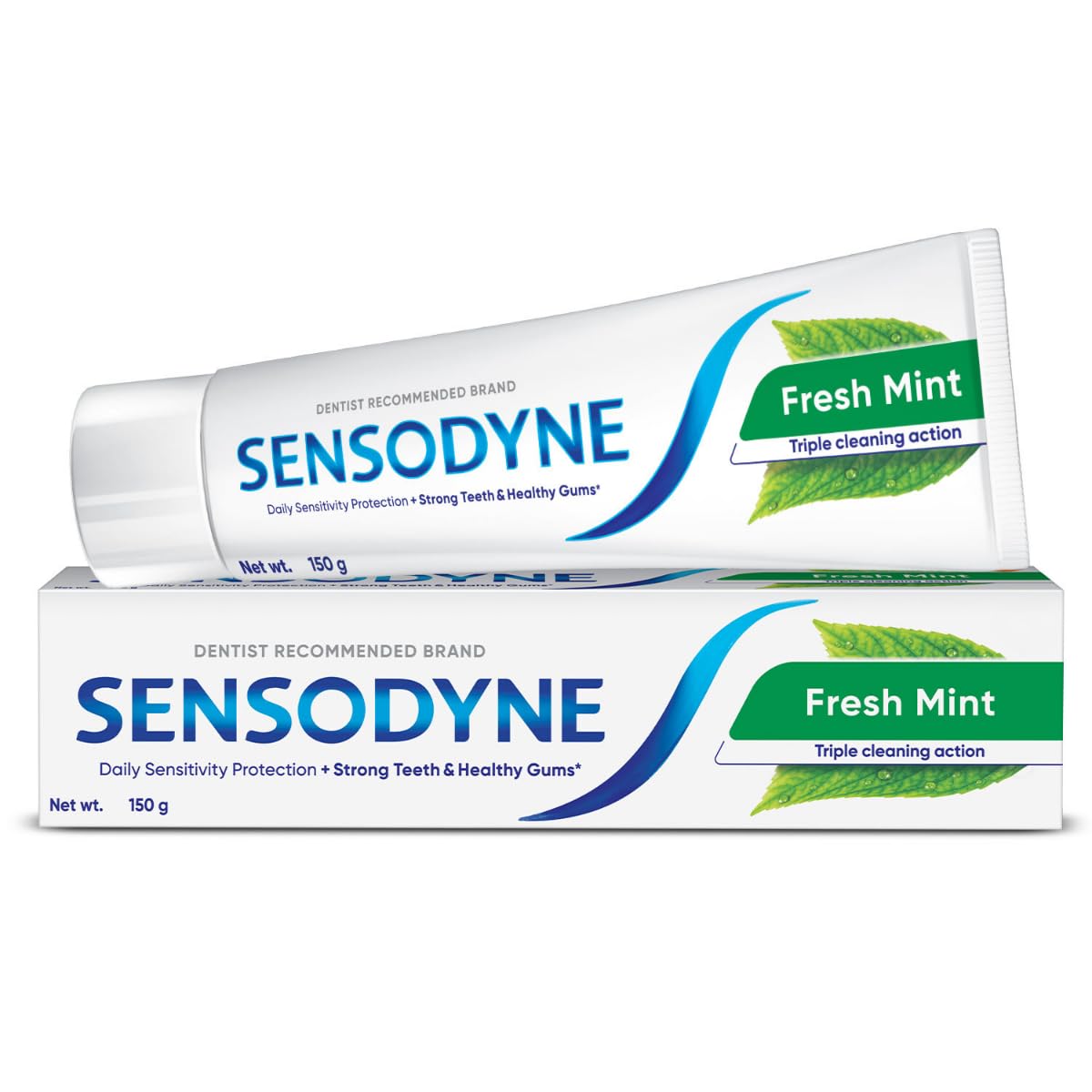 Sensodyne Toothpaste Fresh Mint | Daily Sensitivity Relief Tooth Paste Pack of 1 - 150gm | Dentist Recommended |
