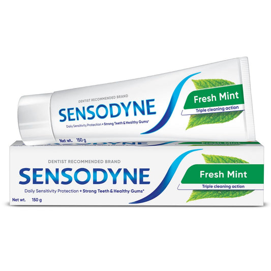 Sensodyne Toothpaste Fresh Mint | Daily Sensitivity Relief Tooth Paste Pack of 1 - 150gm | Dentist Recommended |
