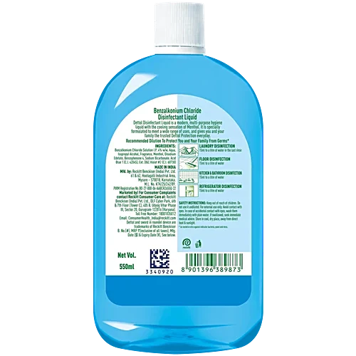 Dettol Menthol Cool Disinfectant Liquid, 550 ml