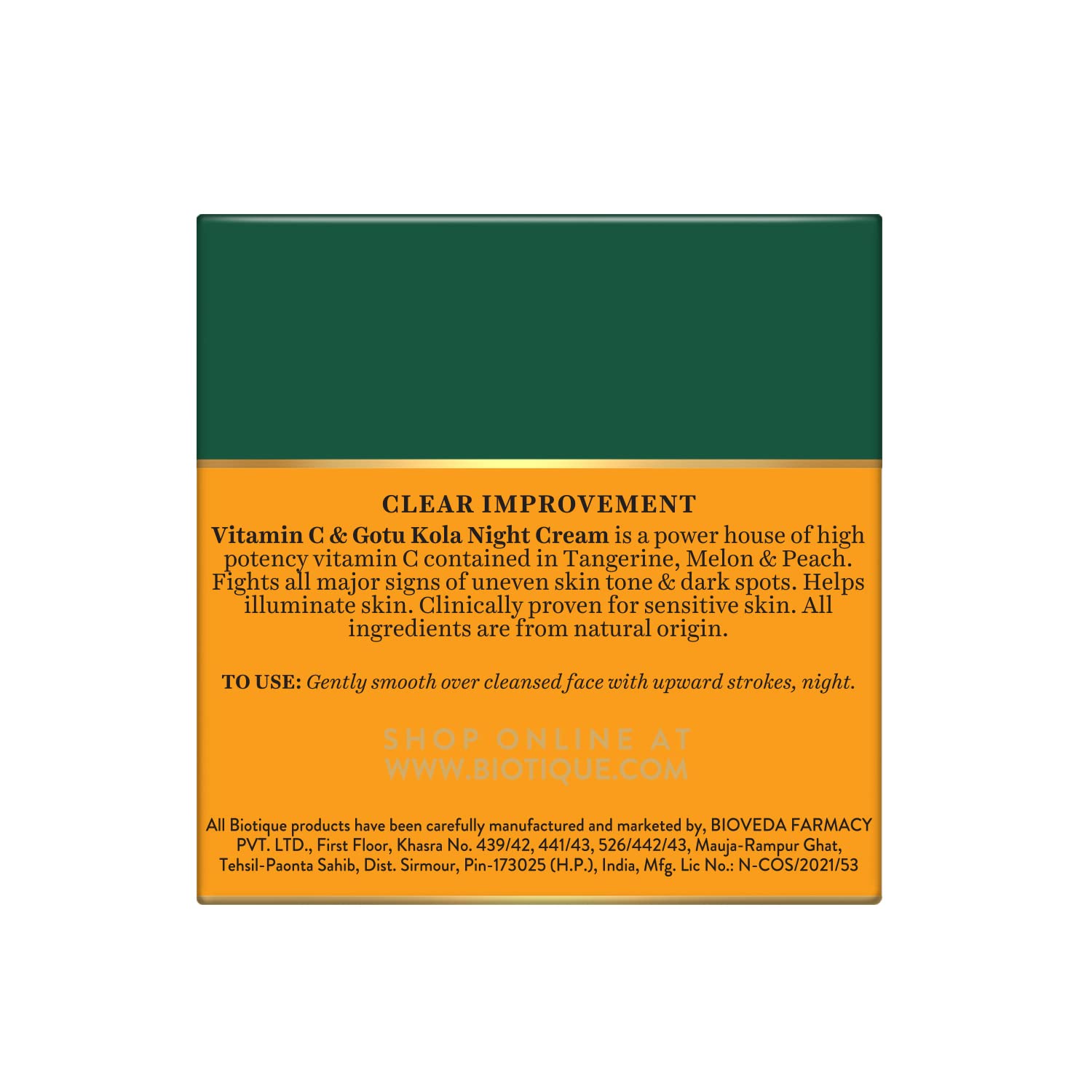 Biotique Advanced Organics Clear Improvement Vitamin C & Gotu Kola Night Cream 50Gm