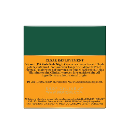 Biotique Advanced Organics Clear Improvement Vitamin C & Gotu Kola Night Cream 50Gm