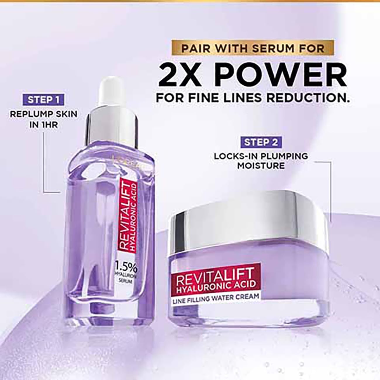 LOreal Paris Revitalift Hyaluronic Acid & Skin Barrier Boosting Duo - combo 50ml+15ml