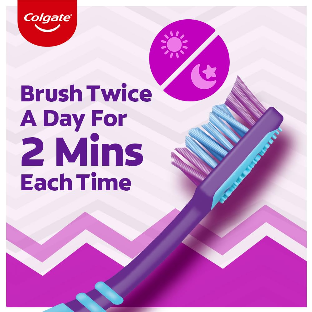 Colgate Zigzag Manual Toothbrush - Medium (Buy 2 Get 1) Multicolour