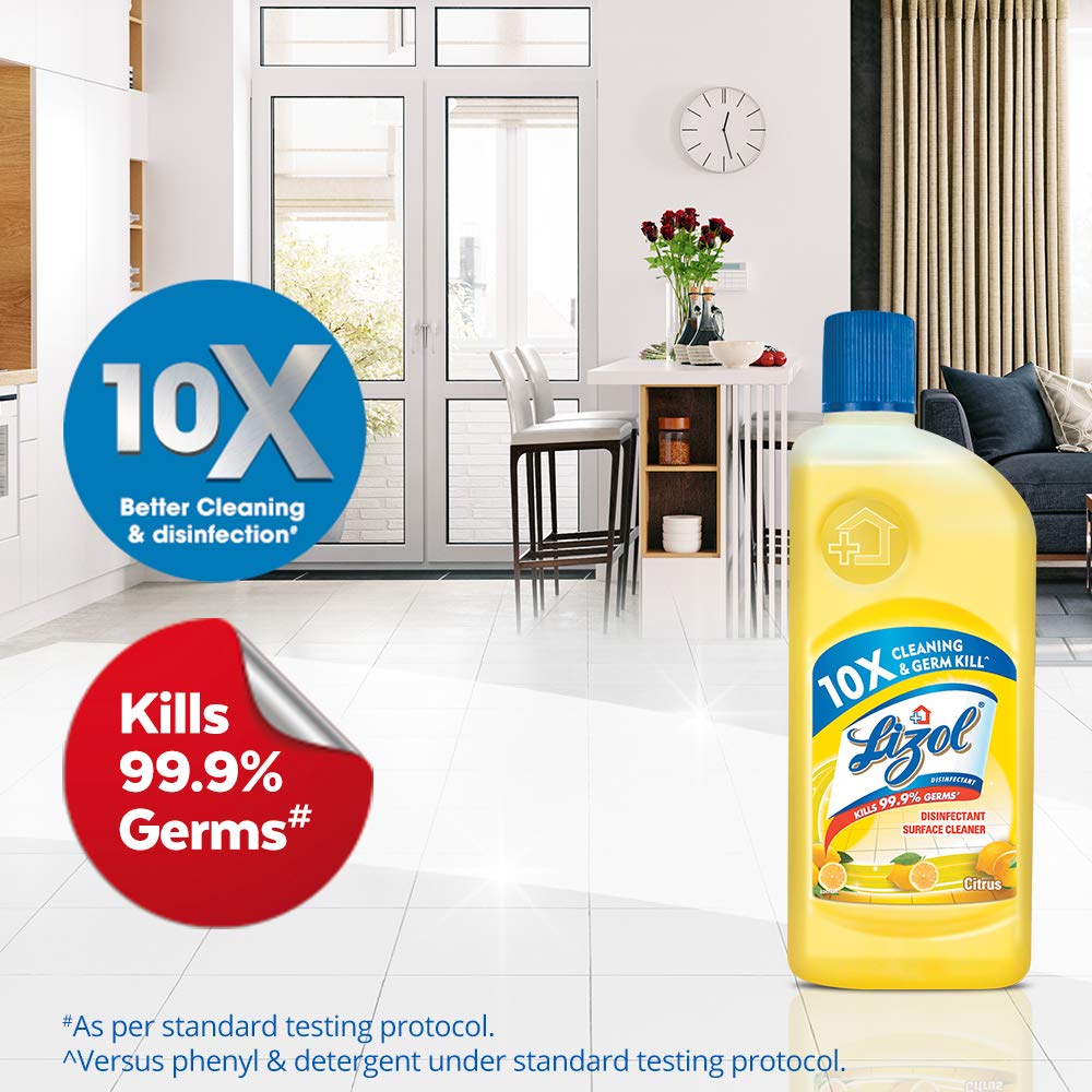 Lizol Disinfectant Surface & Floor Cleaner Liquid, Citrus - 975 ml