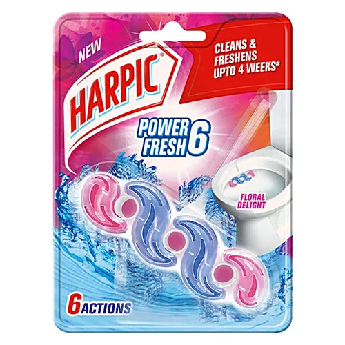 Harpic Power Fresh 6 Toilet Cleaner Rim Block - Floral Delight, 35 g