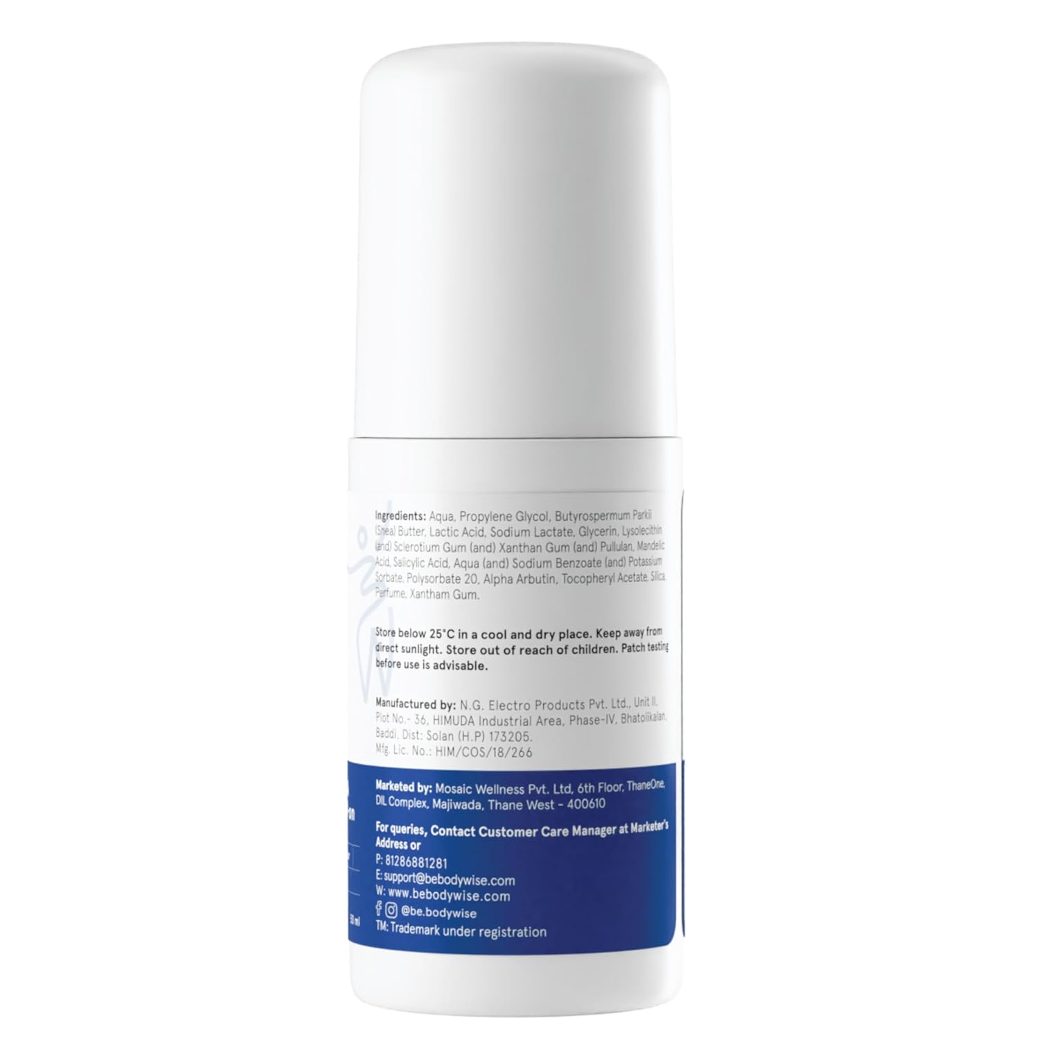 BeBodywise 4% AHA BHA Underarm Roll On For Reduce Pigmentation - Flora Fragrance - 50 ml