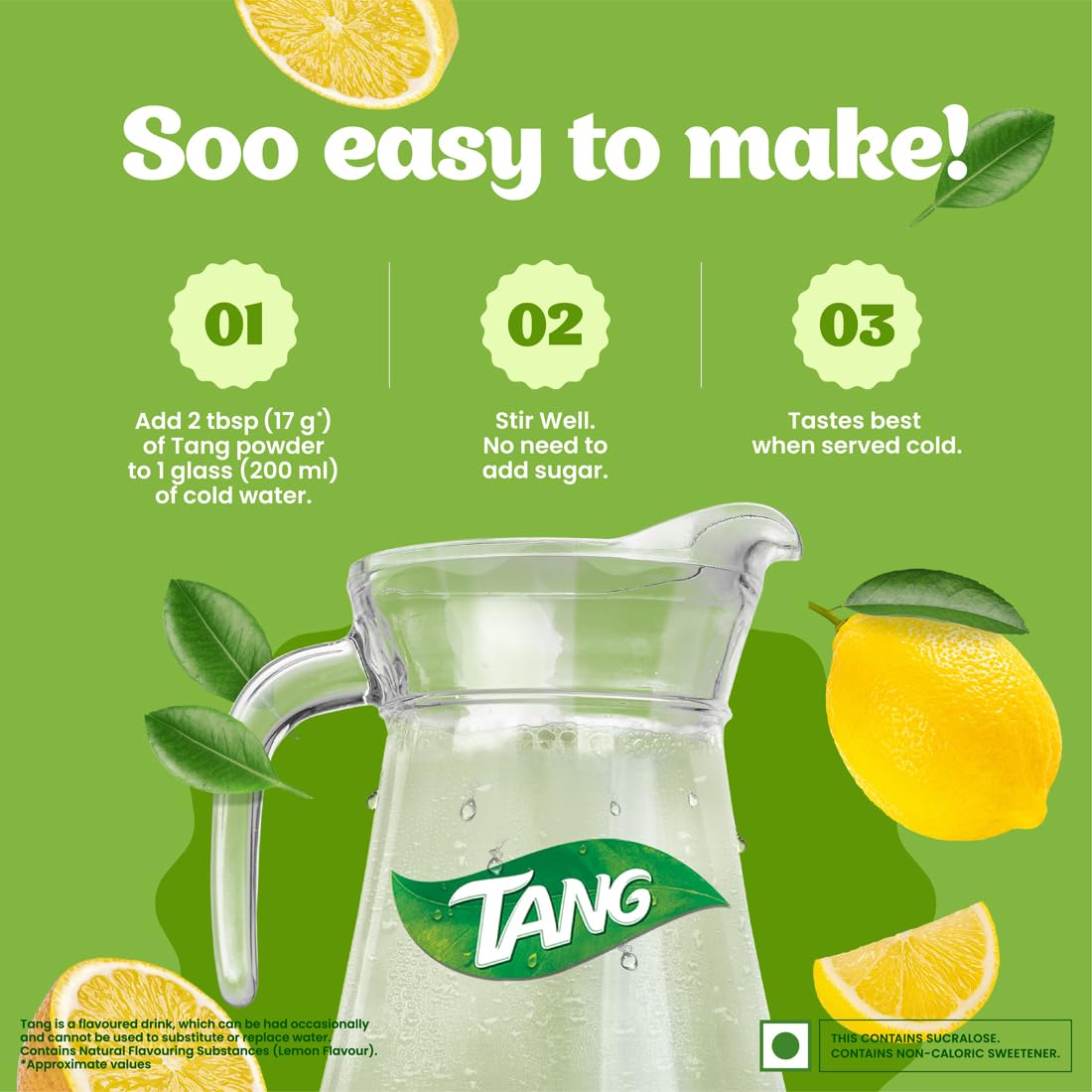 Tang Instant Drink Mix, Lemon, 500g