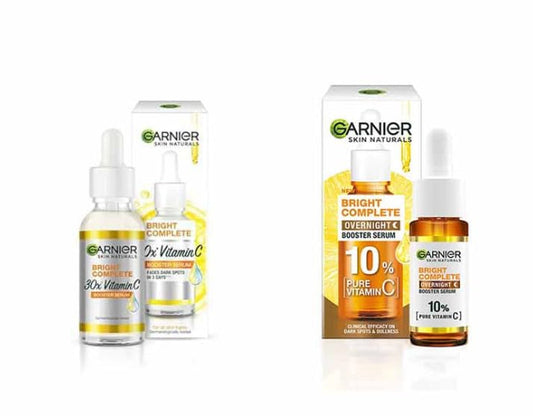 Garnier 30X Vitamin C Day + 10% Vitamin C Night Serum Mini Combo - Wake Up to 73% Brighter Skin - combo