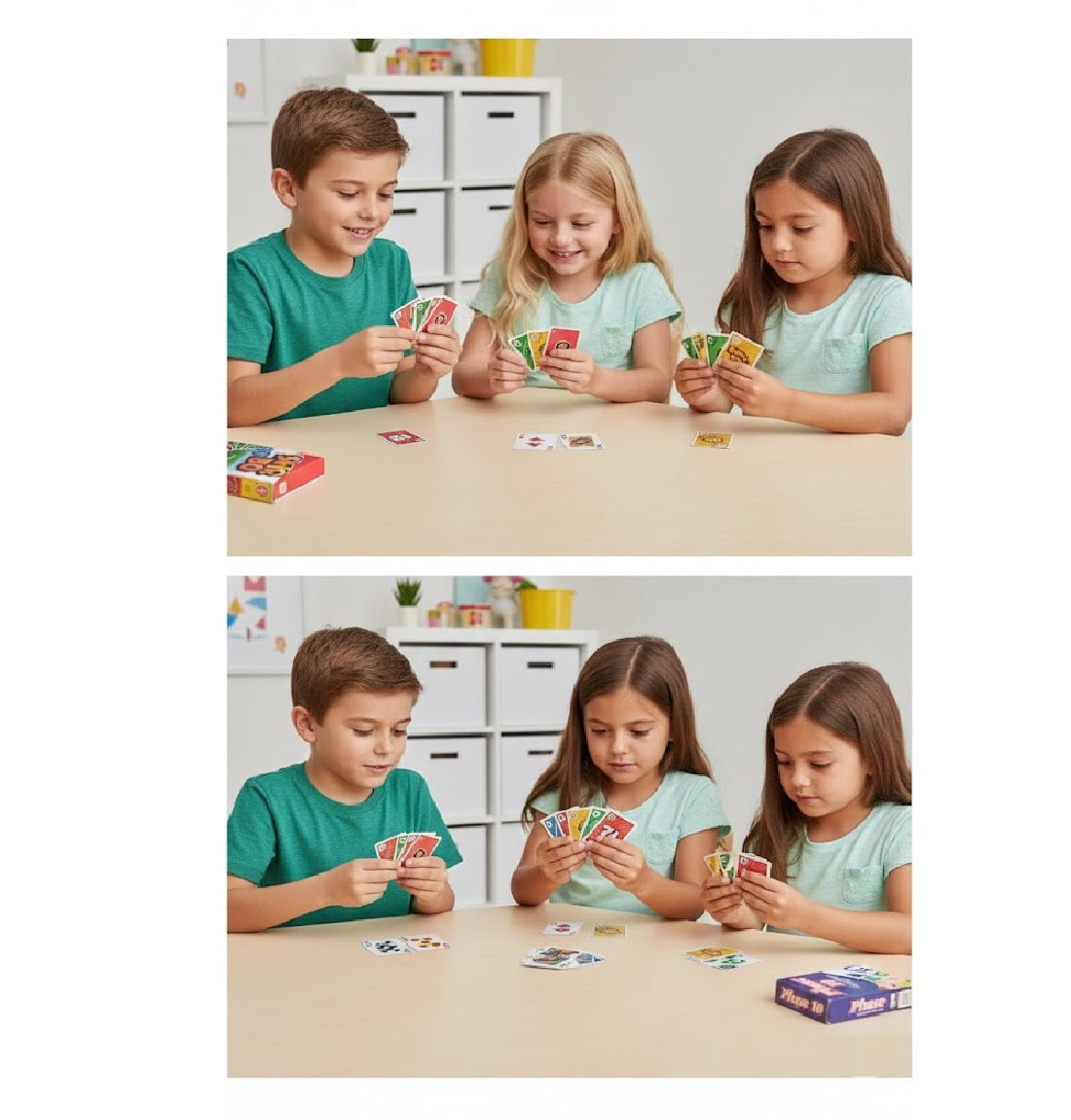 UNO Skip Bo and  UNO Wild with UNO Phase 10 Card Game Combo card Game for Friends & Family