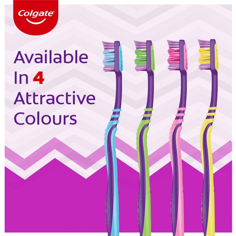 Colgate Zigzag Manual Toothbrush - Medium (Buy 2 Get 1) Multicolour
