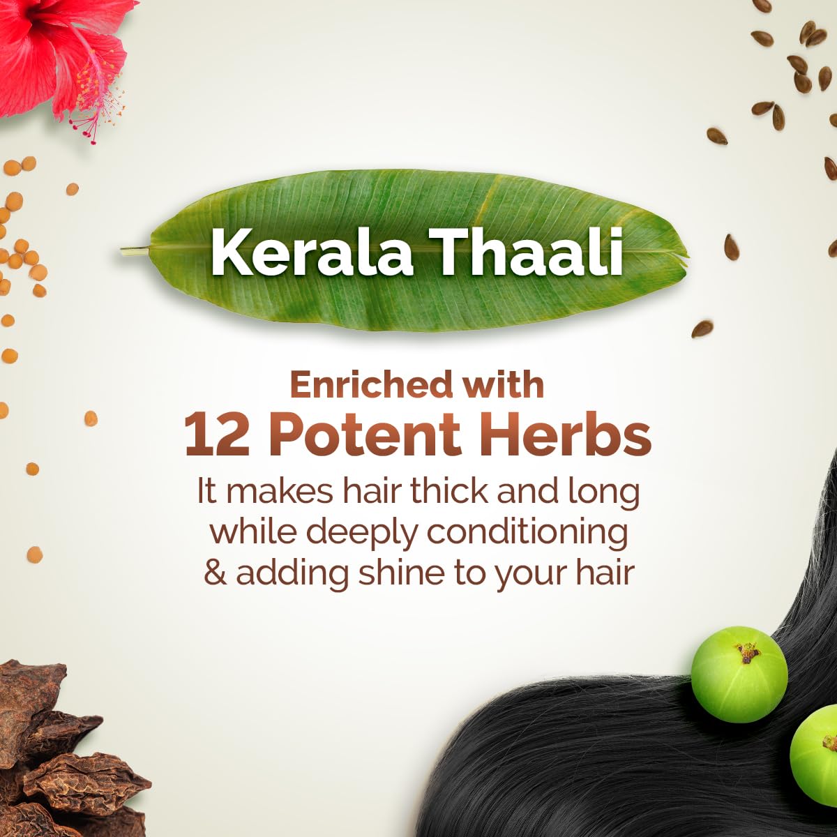 Mamaearth Kerala Thaali Cleansing Hair Mask with Power of 12 Herbs for Thick & Long Hair - 200 gm