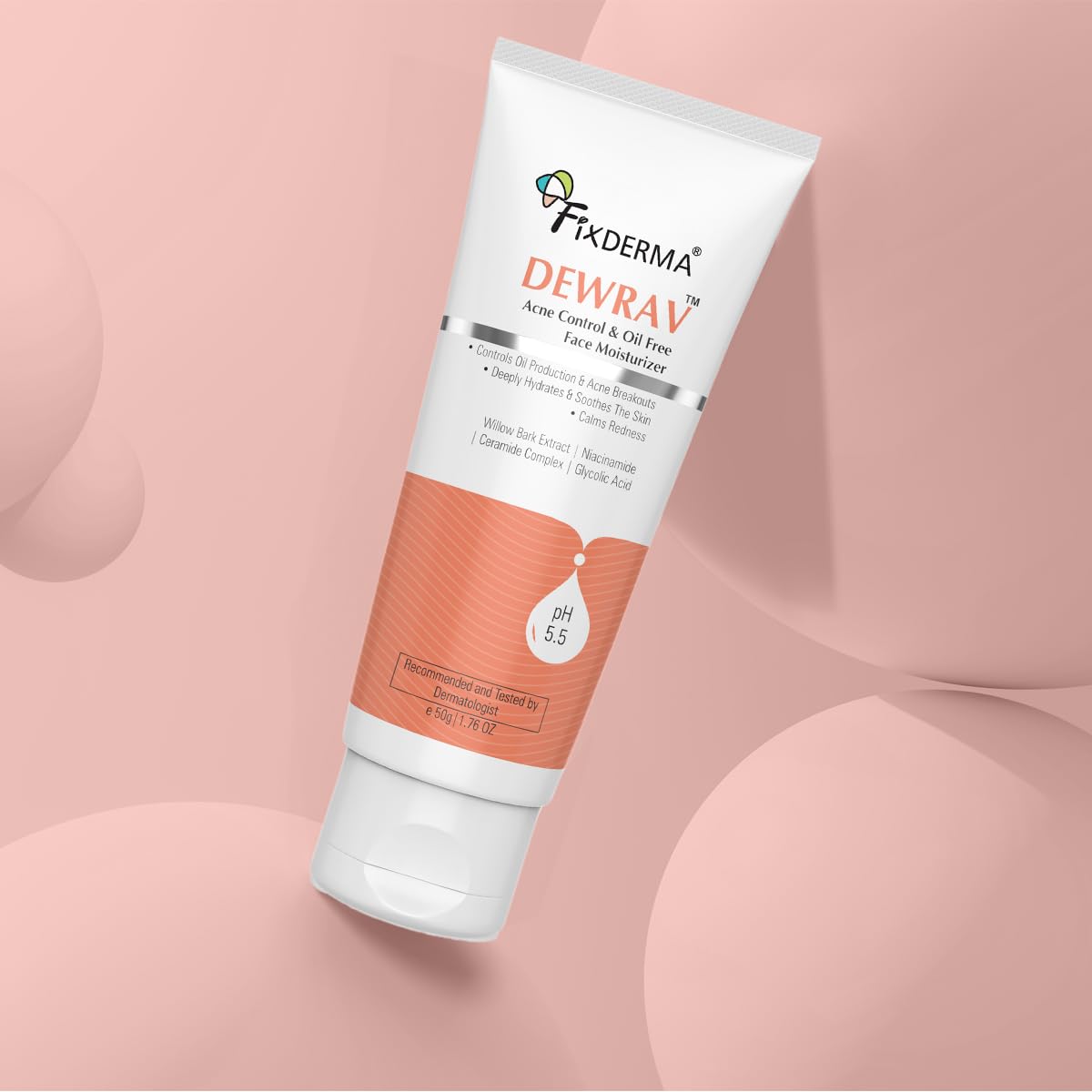 Fixderma Durave Acne Control & Oil Free Moisturizer for Face with Glycolic Acid - 50 gm