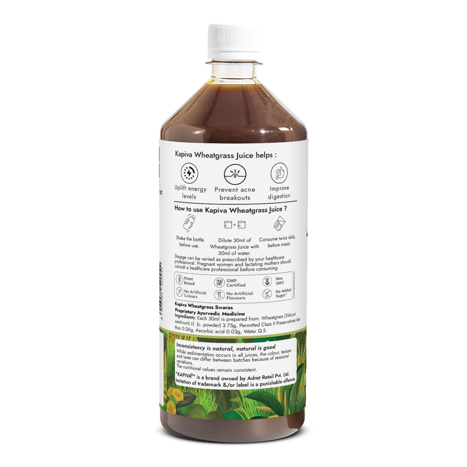 Kapiva Ayurveda Wheatgrass Juice - 1L