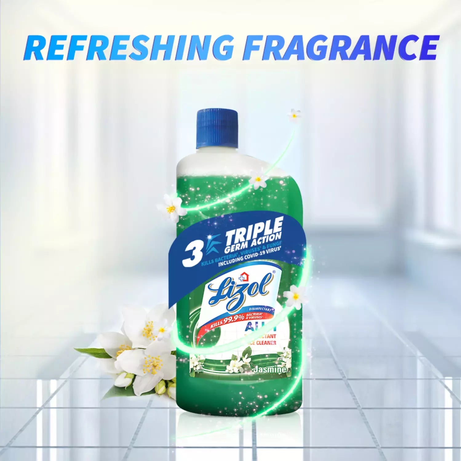 Lizol Jasmine Disinfectant Floor Cleaner Bottle Of 975 Ml