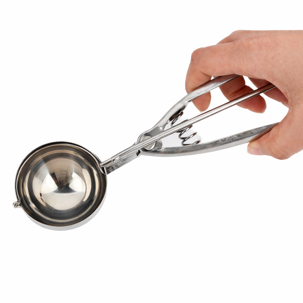 Stainless Steel Ice Cream Scoop with Trigger Release – Heavy Duty Spring Action Scooper