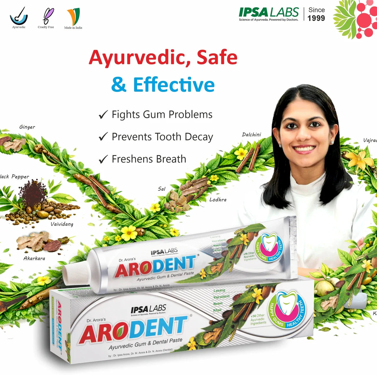 Arodent Ayurvedic Gum & Dental Paste 200gm Toothpaste For dental pains, gums and teeth
