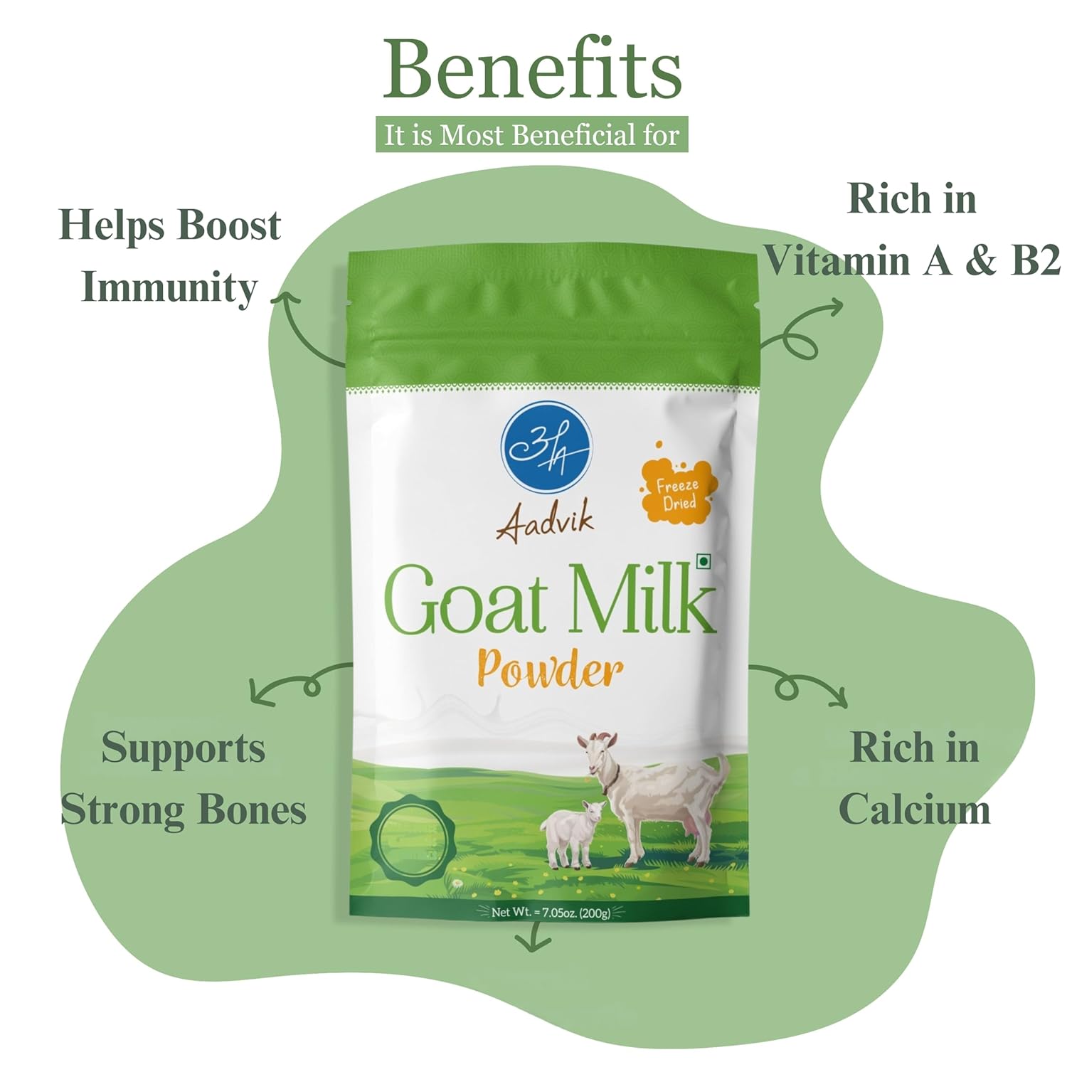 Aadvik Goat Milk Powder - 200 Gm