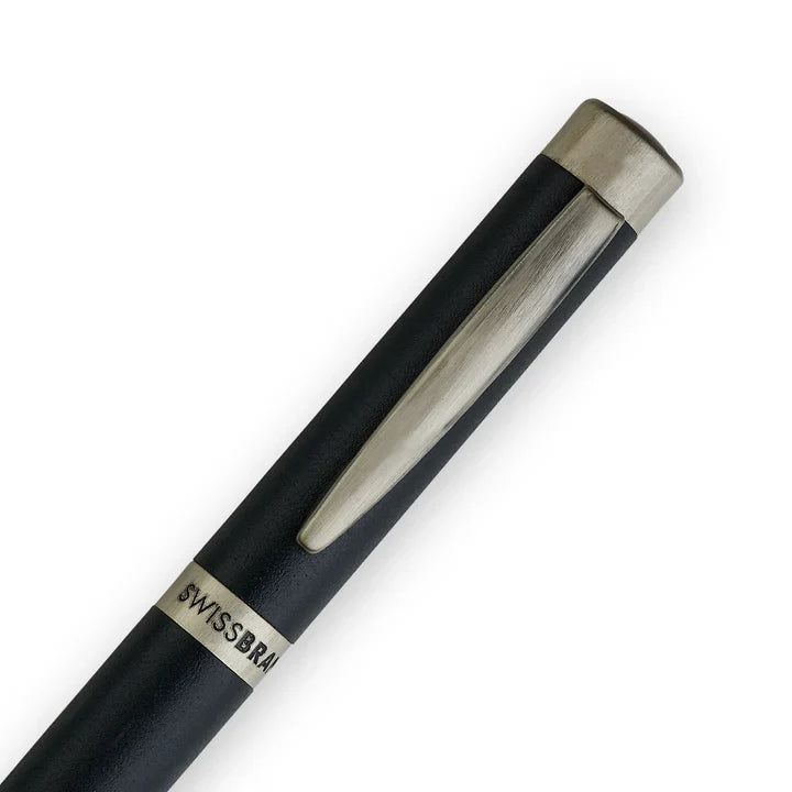 SWISSBRAND Zenith 2507 Matte black Fountain Pen with chrome trim