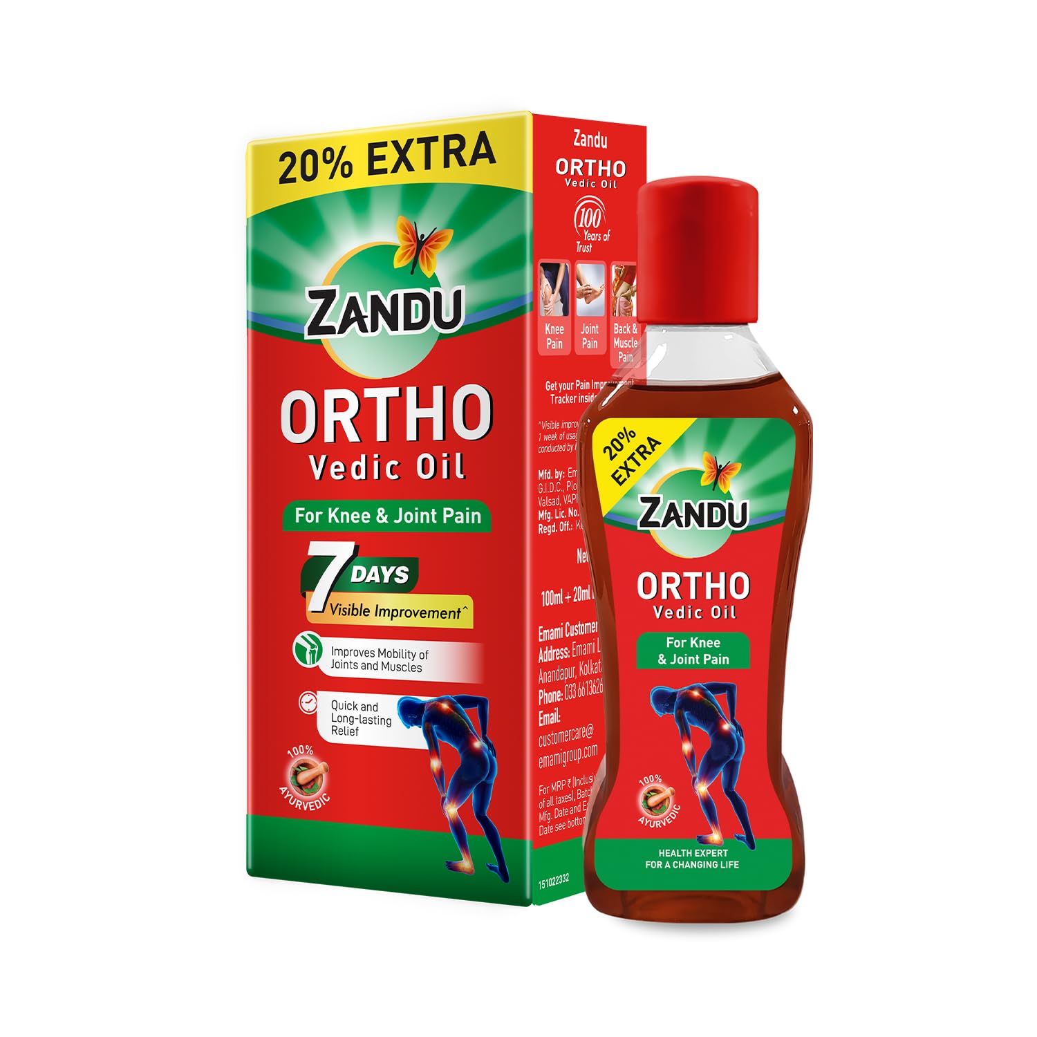 Zandu Ortho Vedic Knee & Joint Pain Oil - 120 ml