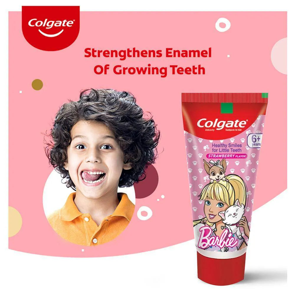 Colgate Strawberry Flavour Barbie Kids Toothpaste 80 g (6+Y)