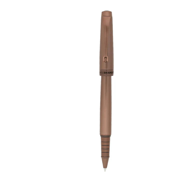 SWISSBRAND Echelon 2518 Matte brown Rollerball Pen with brown trim