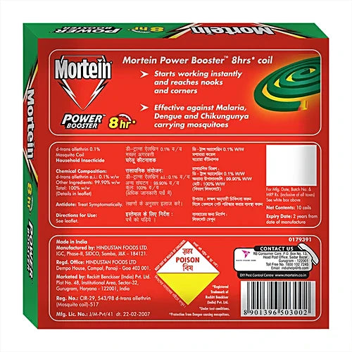 Mortein PowerGard Mosquito Coil - 8 Hrs Protection, 10 pcs