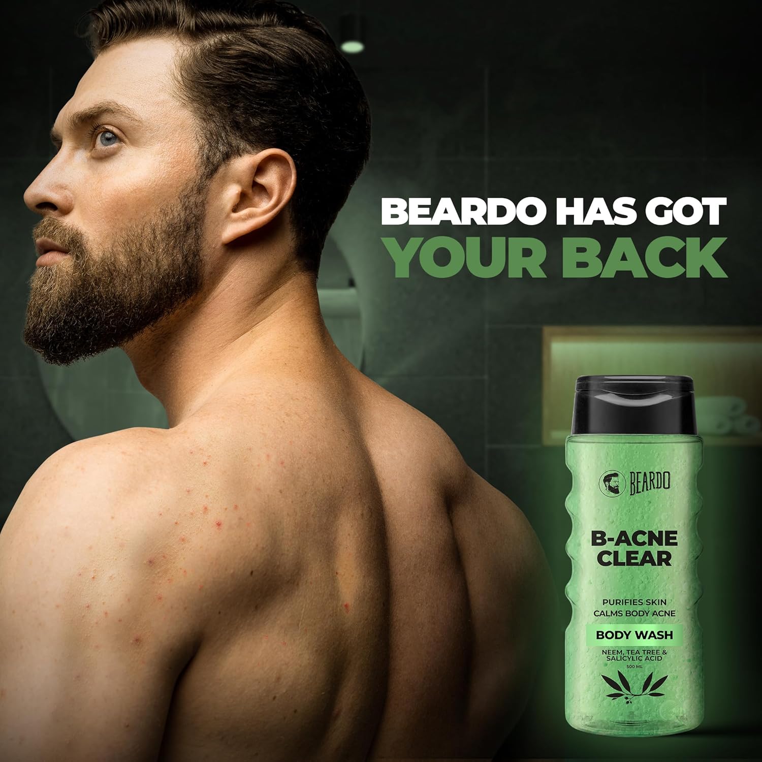 Beardo Body Acne Clear Body Wash for Men 500 ml
