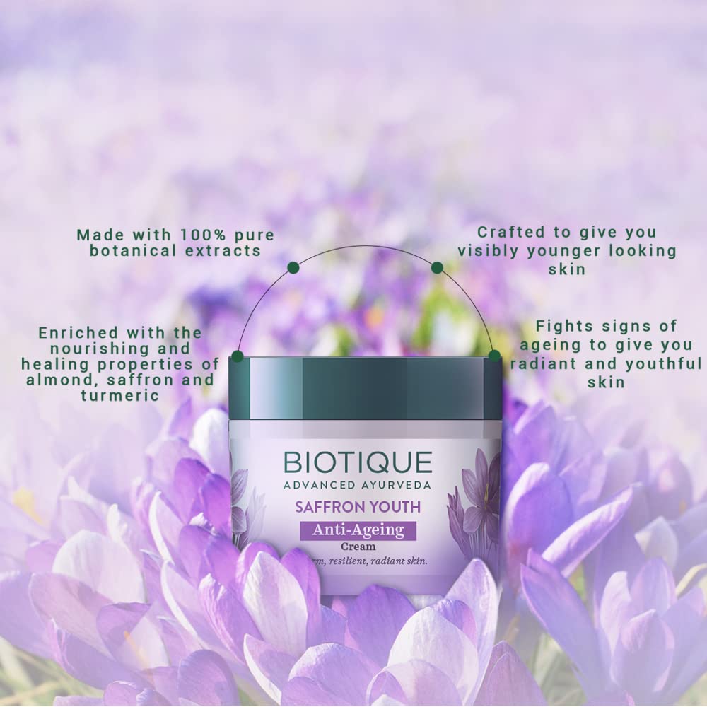 Biotique Advanced Ayurveda Bio Saffron Youth Anti-aging Cream - 75 ml