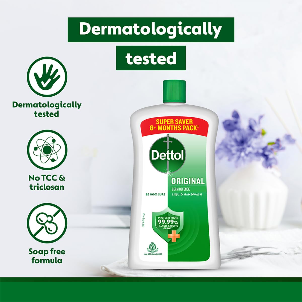 Dettol Liquid Handwash Bottle - Original Hand Wash- 875ml |