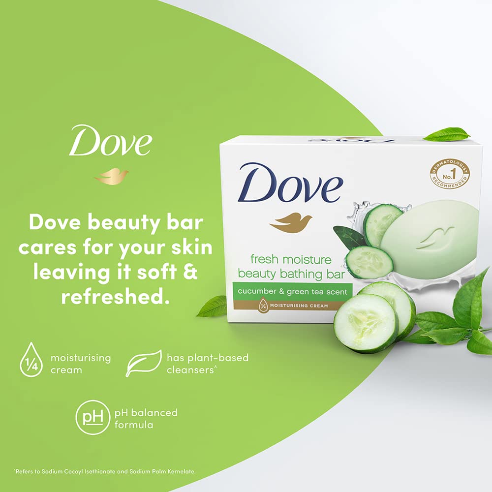 Dove Fresh Moisture Beauty Bar With Cucumber & Green Tea Leaves Scent - 75 gm - Set of 6