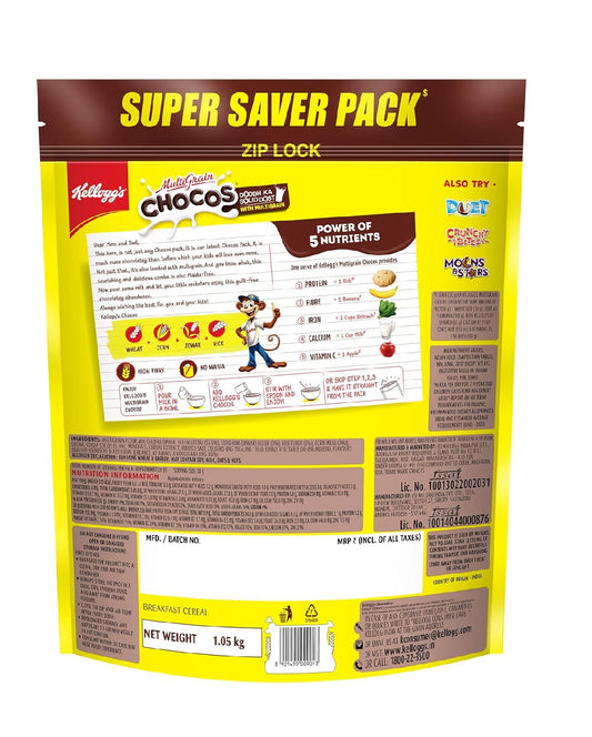 Kellogg's Multigrain Chocos For Kids, Power Of 5 Nutrients Protein, Fibre, Iron, Calcium, Vitamins - 1.05 kg