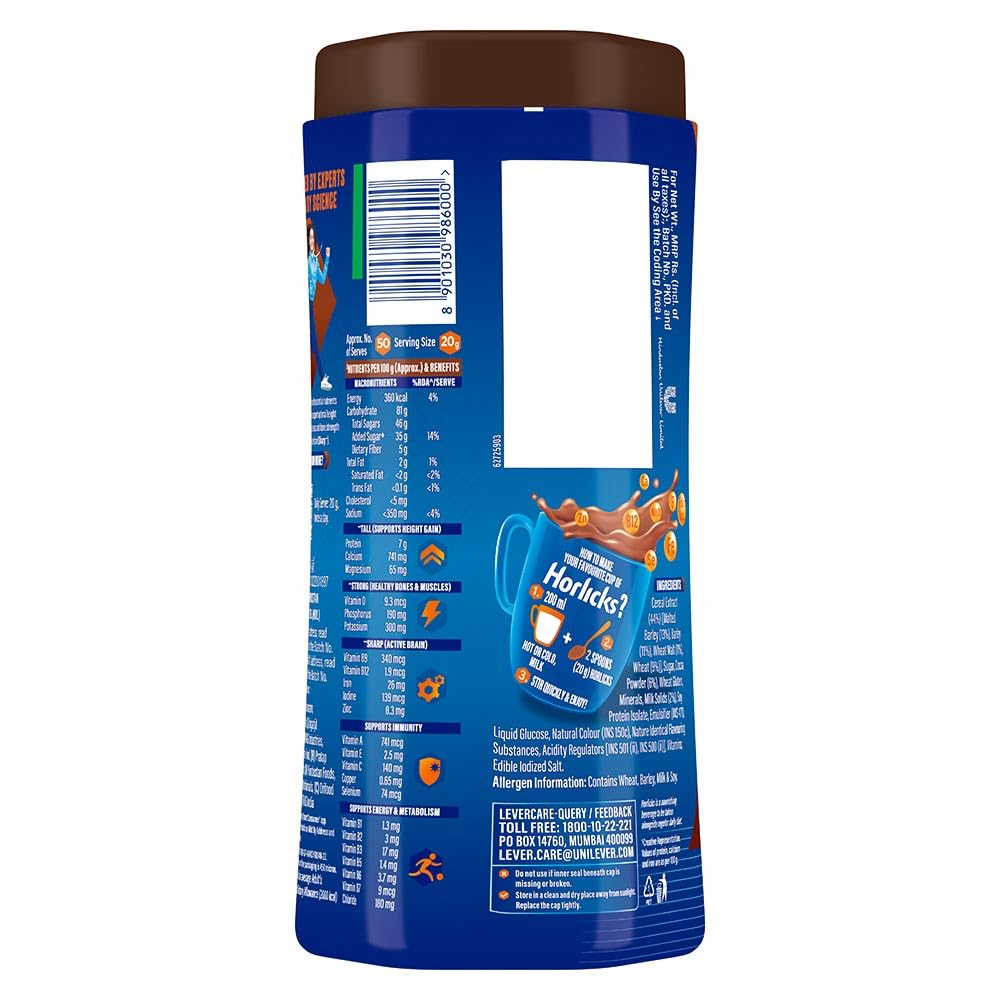 Horlicks Chocolate Nutrition Drink, 1 kg Jar